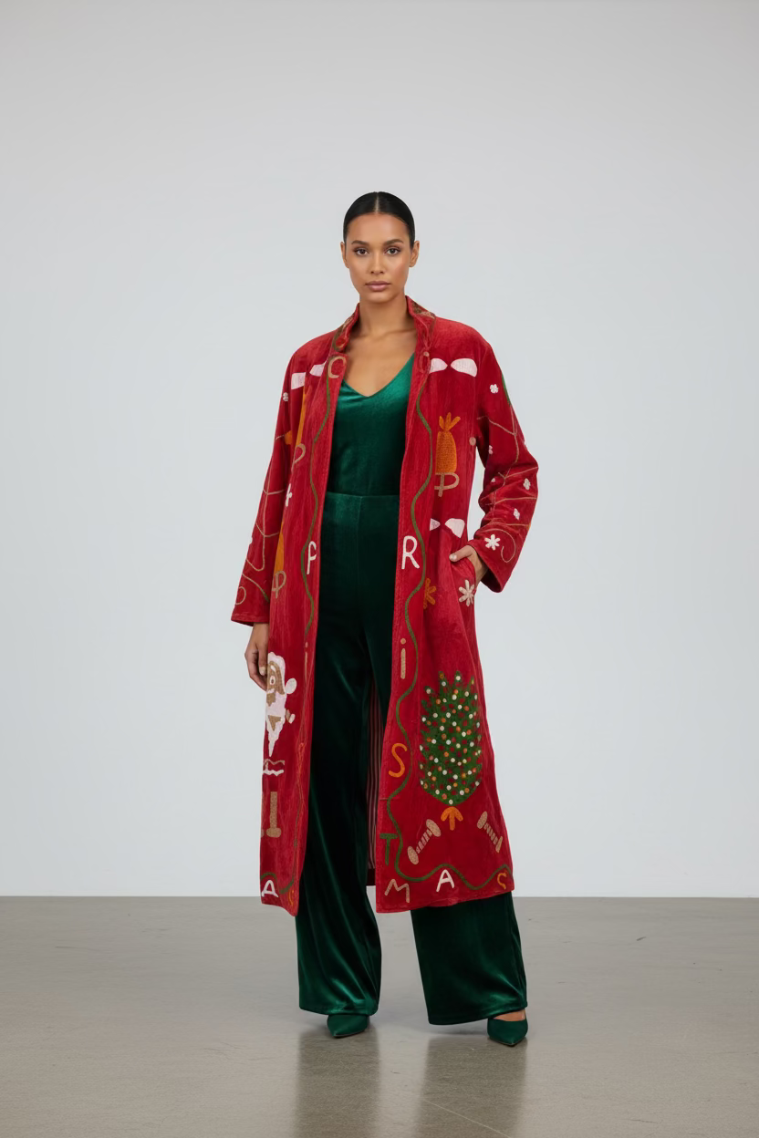 Festive Flair Long Coat