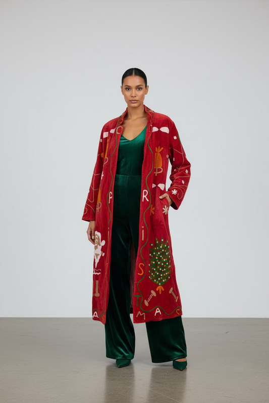 Festive Flair Long Coat