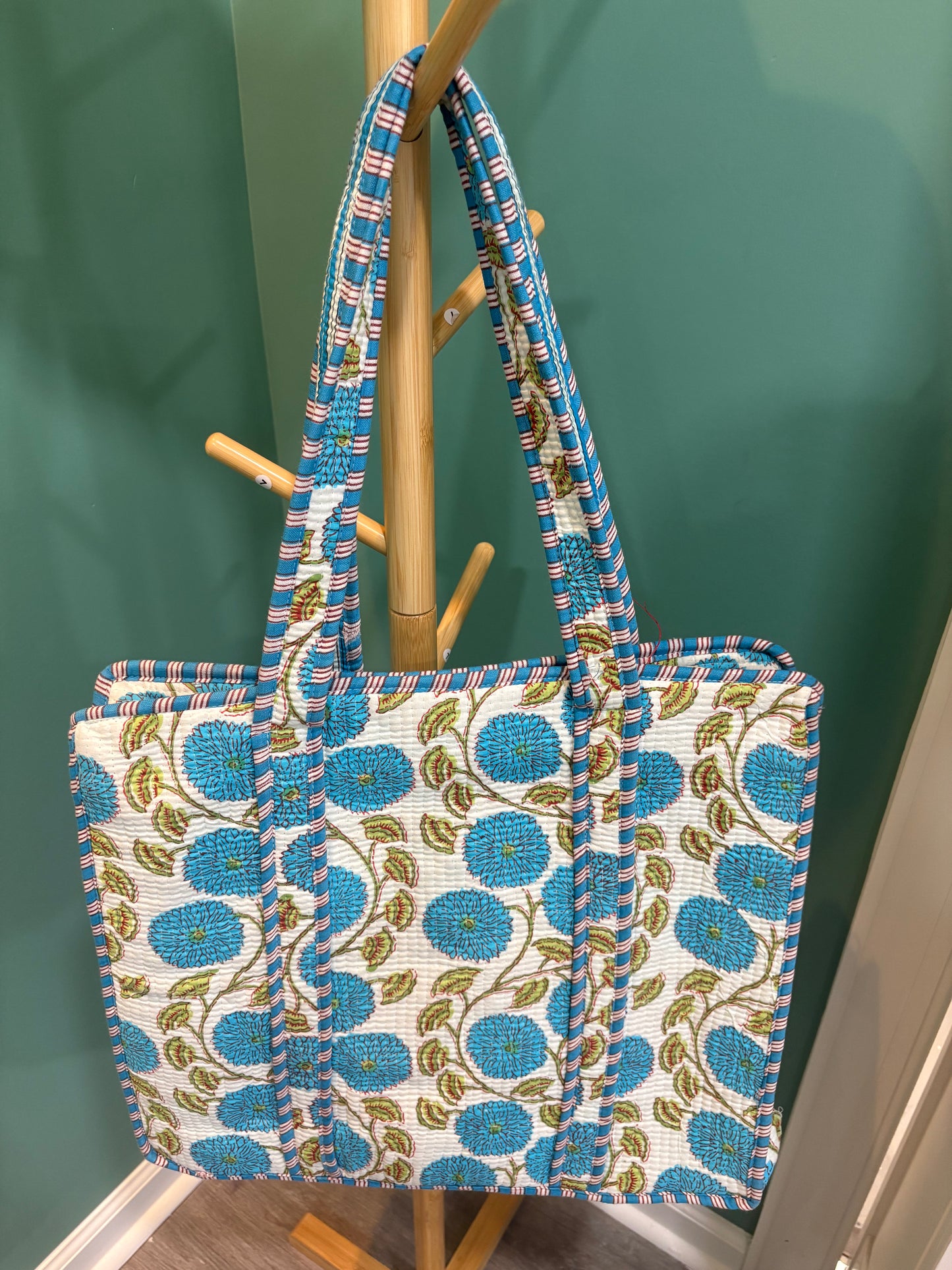 Blue Floral Tote