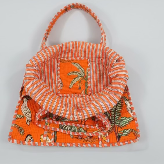 Wild Orange Printed Tote