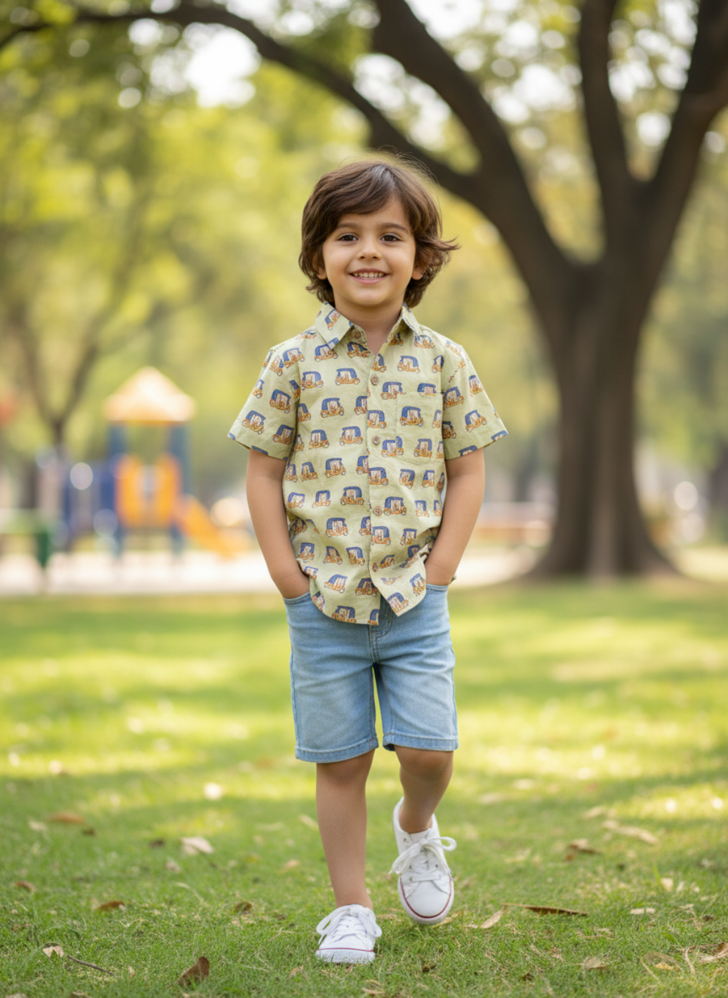 Tuk Tuk Tales - Green Kids Shirt