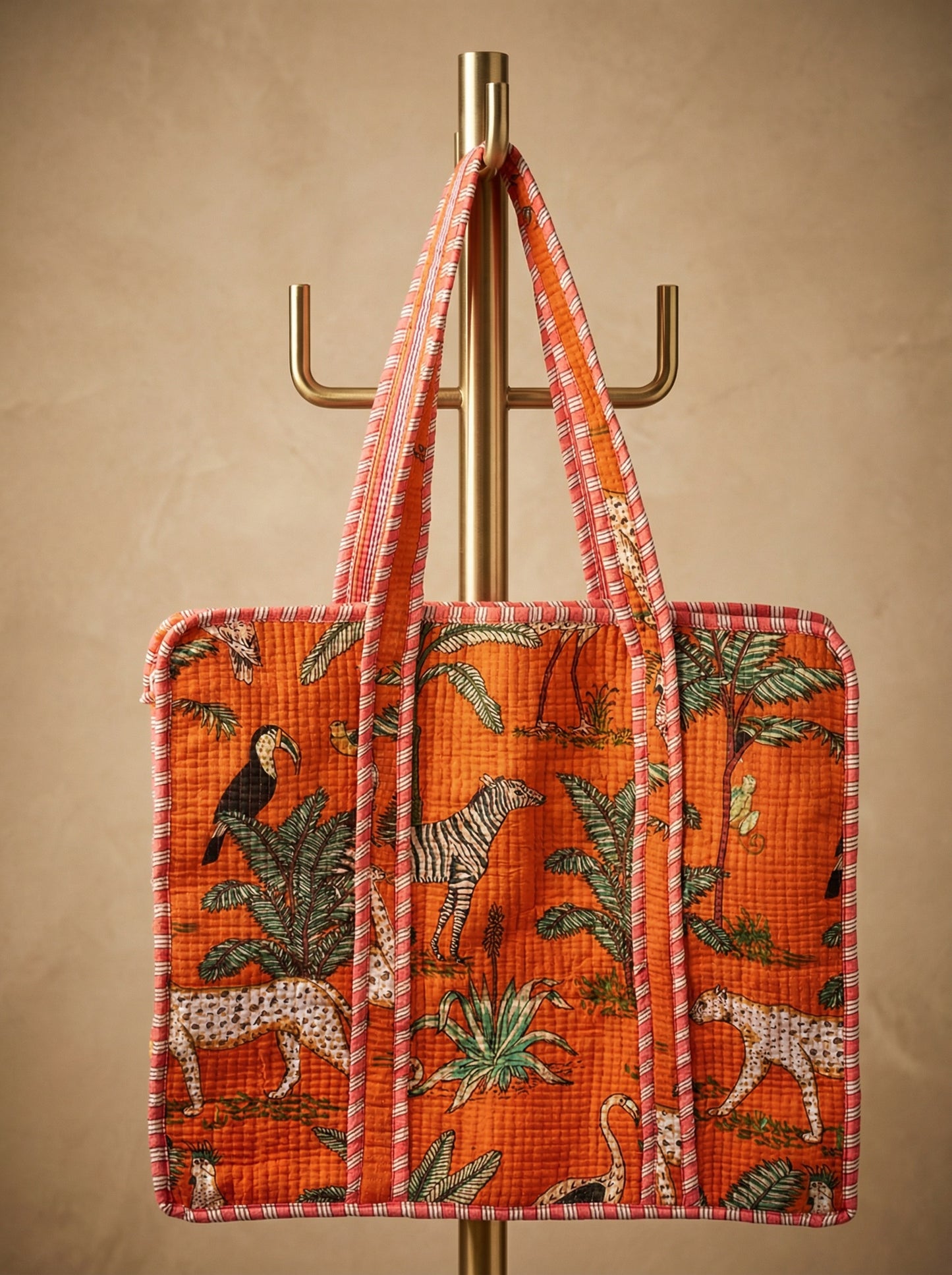 Wild Orange Printed Tote
